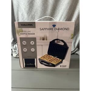NIB~Deluxe Waffle Maker-Kalorik Sapphire Diamond Coating-Never Used